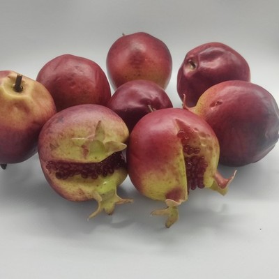 Faux Pomegranate Fruits Lot of 8 Realistic Artificial Decor Display Vase Filler
