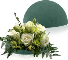 2 Pcs Floral Foam Half Balls, 5.5"W X 2.75"H Half round Green Dry Wet Flower F