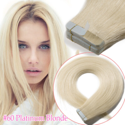 Remy Echthaar Invisible Tape In Extensions Haarverlängerung Skin Weft 40 Tressen
