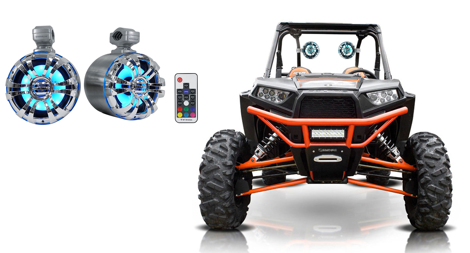 2 Rockville WB65KLED 65 светодиодных динамиков с поворотной башней мощностью 600 Вт для RZRATVUTVтележки