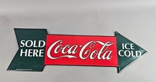 Vintage 1990 COCA COLA TIN METAL SIGN 27"