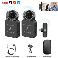 PULUZ 2.4G Wireless Lavalier Microphone for Live Broadcast and Gaming - Compatib
