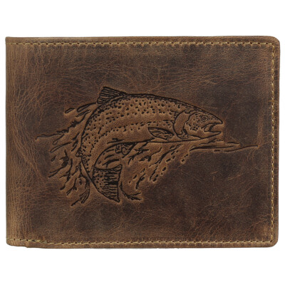 Greenburry Vintage Huntsman Trophy Leder Geldbörse Portemonnaie BV-1796-HT-Fish