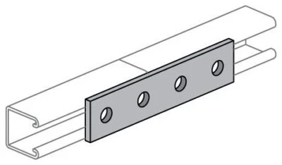 POWER-STRUT DIV. ALLIED TUBE & COND POWER-STRUT PS-888-EG, Channel Plate Fitting, 7-1/4" x 1-5/8", 4-Hole, 1pc