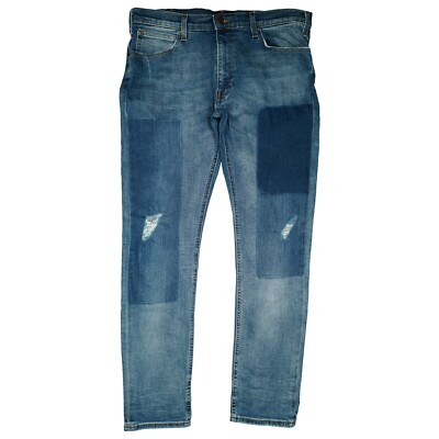 LEE Luke Herren Jeans Hose Straight Stretch Patchwork 52 W36 L32 blau used Look