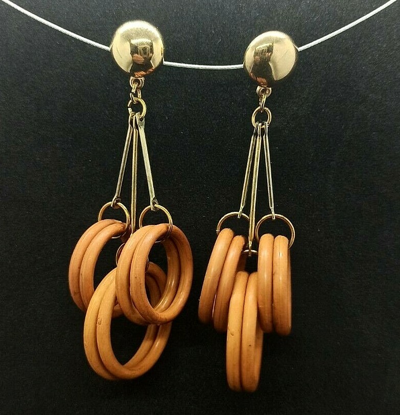 Cluster Earrings 80s Statement Hoops Chandelier A… - image 10