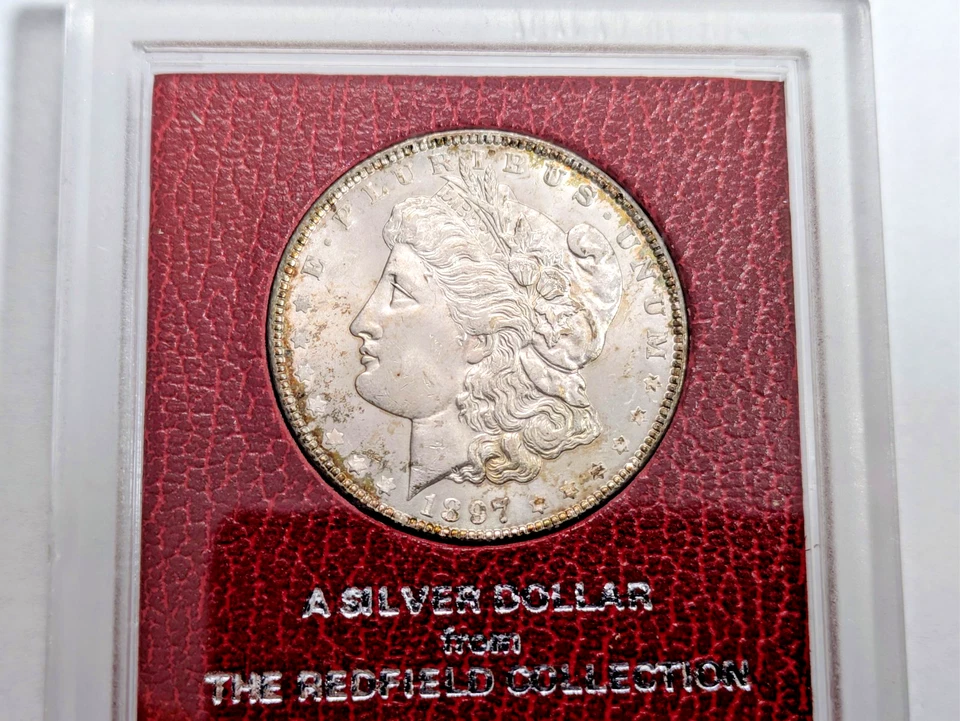 1897-P Morgan Silver Dollar Redfield Collection MS Red Paramount Holder Toned - Image 2 of 4