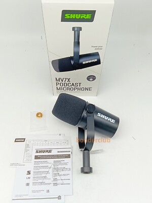 NEW MV7X Shure XLR Podcast Dynamic Microphone XLR Output - Black