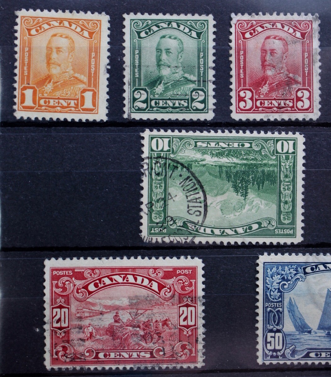 149-159 KING GEORGE V “SCROLL” Issue of 1928-29 CV$220 (11 Stamps
