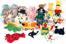 19 Ty Stuffed Animals Lot Coca Cola Bear Oscar Mayer Wienermobile JFK Beanbags
