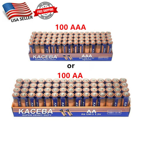 Lot de 100 piles AA ou 100 AAA EXTRA résistantes 1,5 V en gros neuves et fraîches - Photo 1 sur 3