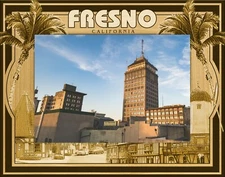 Fresno California Laser Engraved Wood Picture Frame Landscape (4 x 6)