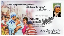 AO 4475-2, 2010, Mother Teresa, Pictorial Postmark, Add-on Cachet, First Day Cov
