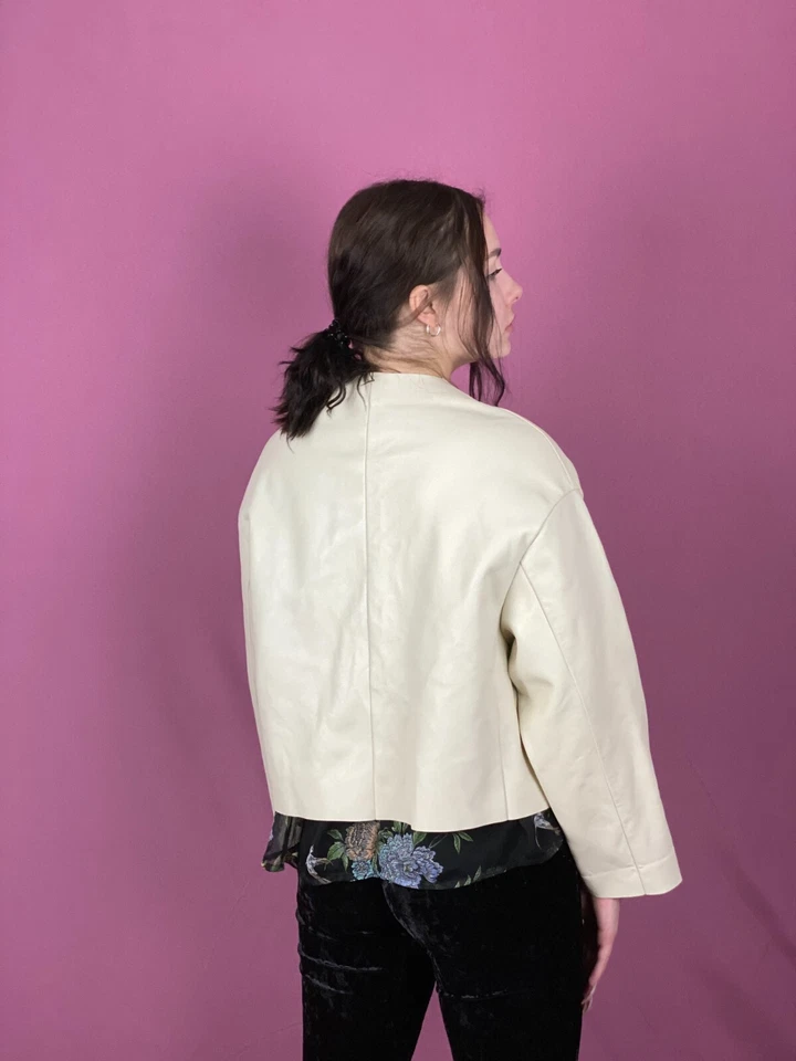 Neil Barrett Women’s Leather Jacket - Small White Leather - Image 3 of 4