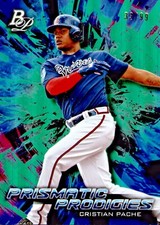 2018 Bowman Platinum Cristian Pache Prismatic Prodigies Green #PPP-18 -/99 