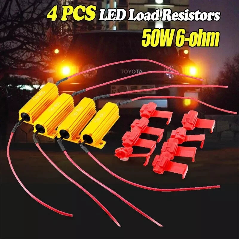 4pcs Load Resistor 50W 6RJ 6ohm LED Decoder FIX Hyper Flash Turn Signal ...