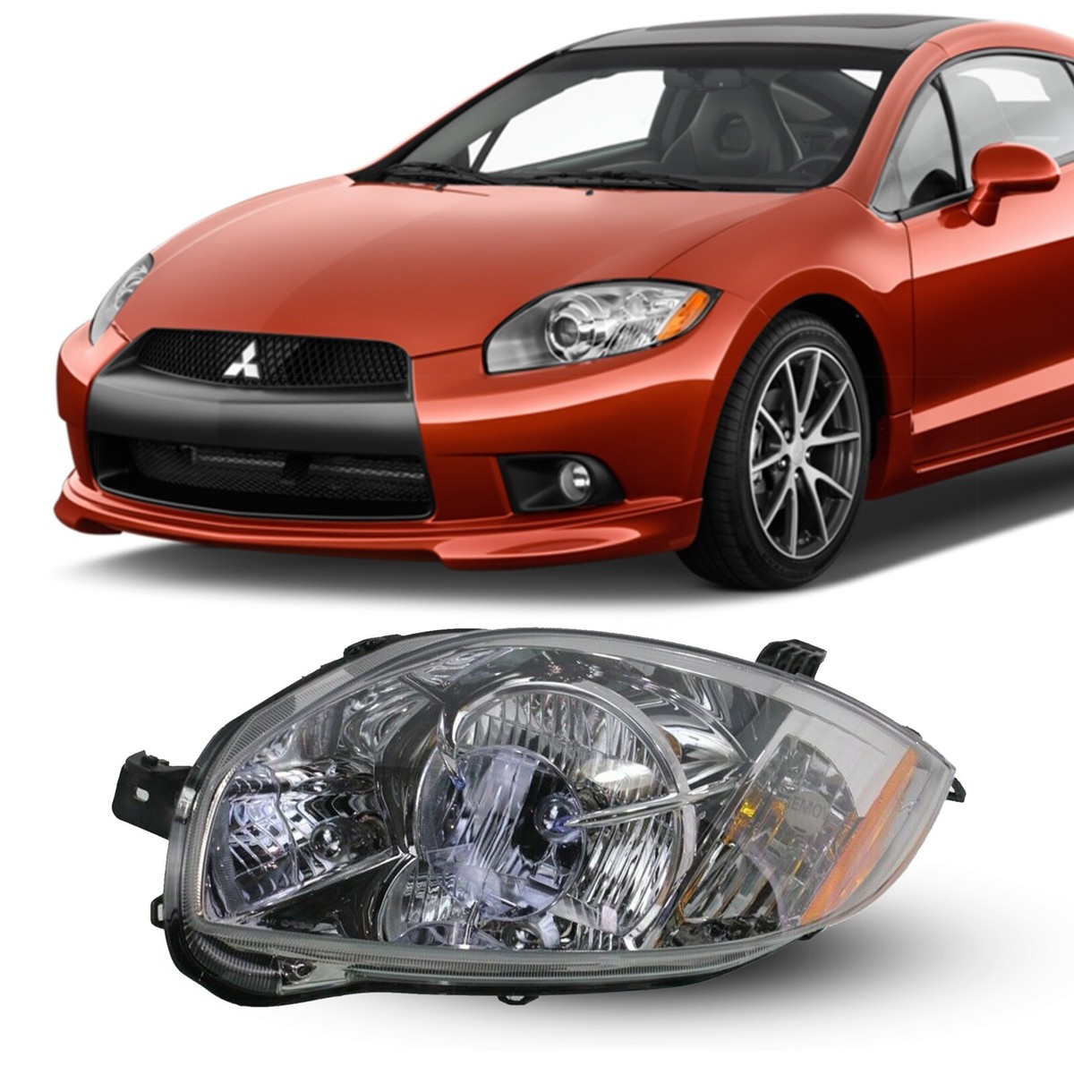 For 2008-2012 Mitsubishi Eclipse Halogen Headlight Headlamp