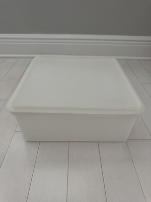 Vintage Tupperware Large Square Keeper 13 x 5-1/4 166-4 & Lid (crack)