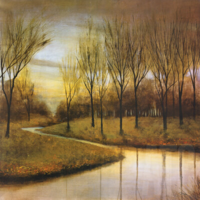 36Wx36H'' WINTER RETREAT by ALBERT WILLIAMS - LAKE RIVER TREES CHOICES of CANVAS