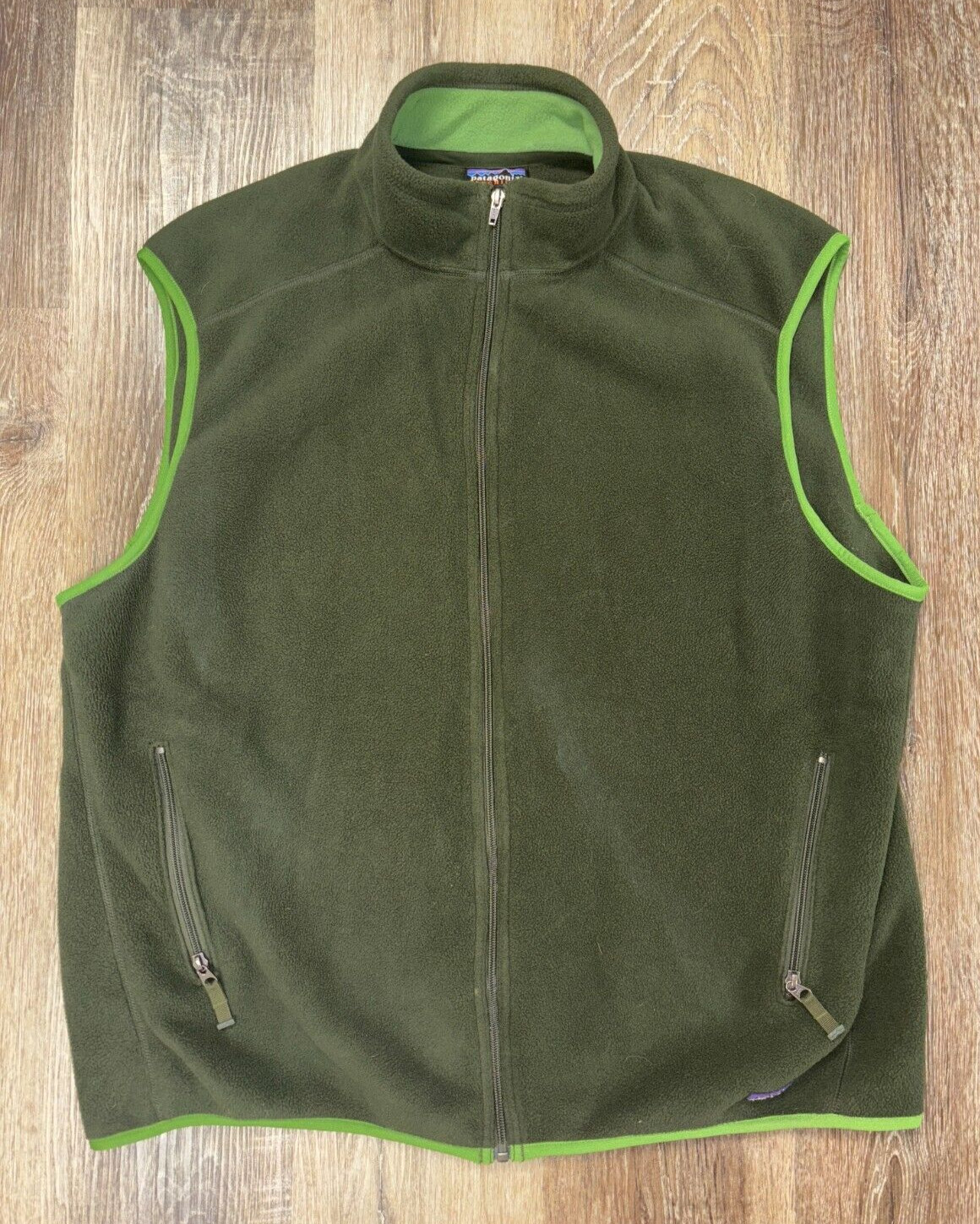 Chaleco polar verde grande Patagoia Synchilla para hombre talla XXL XX cremallera completa