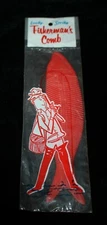 Vtg NOS 1965 Red Fisherman’s Comb Fish Shaped Lucky Strike  H Fishlove Co. USA