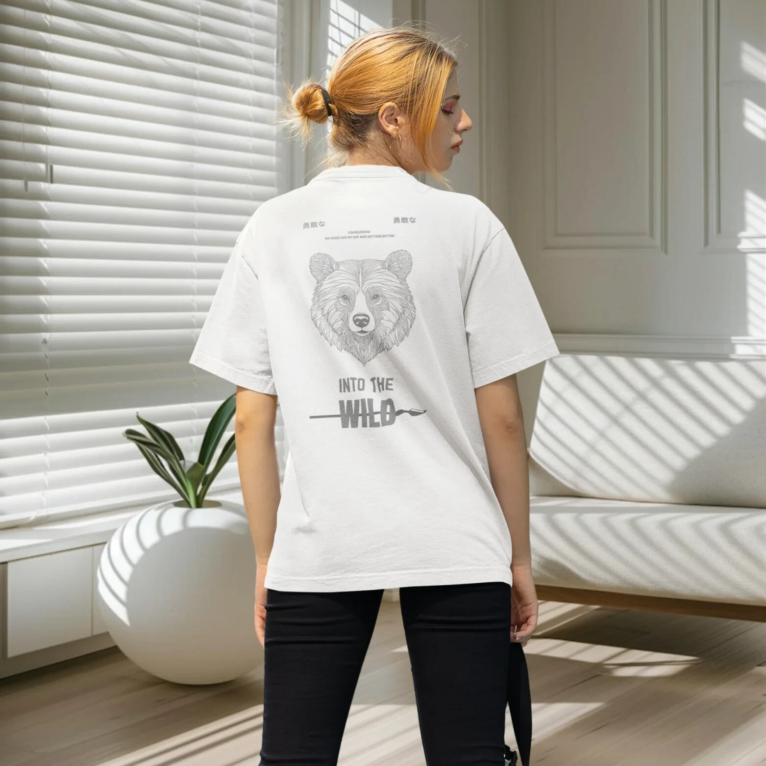 Women inspirational graphic back printed oversized T-shirt