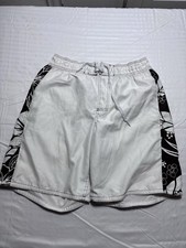 Mossimo Mens L Board Shorts White Black Swimsuit Shorts Square Trunk