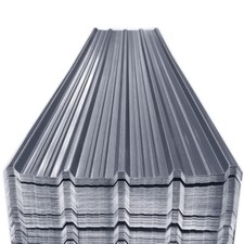 12x Carport Roof Sheets Corrugated Panel Galvanized Pre-drilled Profile Shed 7㎡
