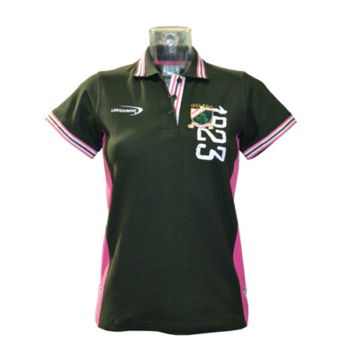 Traditional Craft Lansdowne Women's 100% Cotton Green/Pink 3 Polo Shirt