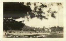 Houghton NY Arbor Day at Seminary c1920s-30s Real Photo Postcard