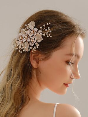 Silver Wedding Hair Clip Rhinestone Bridal Comb Hair Accessory Women Headpiece