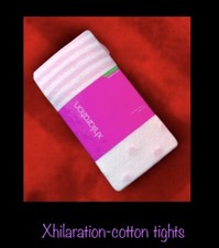 1 Pair Cotton Knit Tights Girl's Size 4-6,Cotton Candy Cream,Dots/stripes