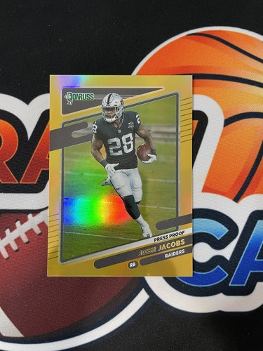 2021 Donruss Press Proof Gold Holo Premium Stock Josh Jacobs - Bild 1 von 2