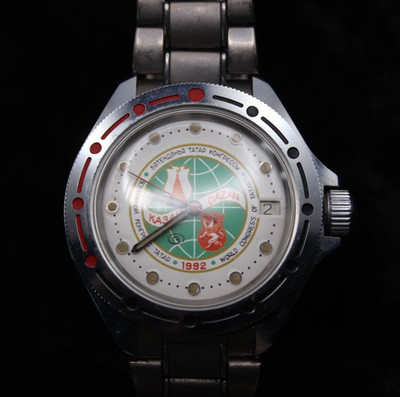 Vintage Herren Armbanduhr Mechanisch Vostok Komandirskie World Congress Tatars