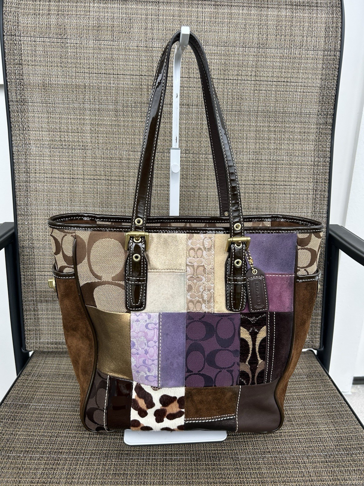 RARE COACH Y2K PURPLE HOLIDAY VINTAGE PURSE PATCHWORK… - Gem