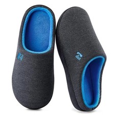 Men's Original Two-Tone Memory Foam Slipper  Slip-on, 11-12 Dark Grey/Blue