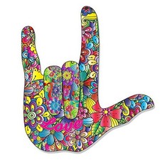 Love Sign Sticker I Love You Vinyl Decals Colorful Hippie Stickers for Car,