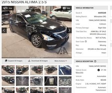 Used Wheel fits: 2015 Nissan Altima 16x7 alloy 5-double spoke Grade B