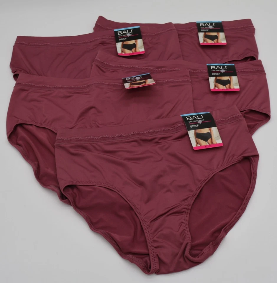 Bali Women's One Smooth U Modern Microfiber Brief Panty Berry Red Small Lot of 5 - Image 2 of 4