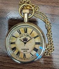 Vintage Brass Pocket Watch Victoria 1875   Classic Collector Gift