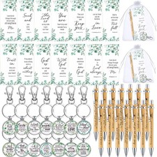 56 Pcs Christmas Christian Gift Bulk Bible Verse Ballpoint Pens, Keychains Re...