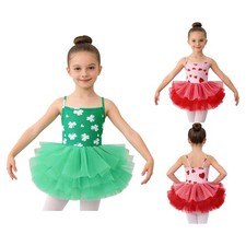 Kids Girls Dancewear Training Tulle Dress Bodice Dresses Carnival Dance Rave