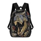 T-Rex Dinosaur Backpack for Boys Kids 6-12, 17 Inch School Bookbag with Roaring