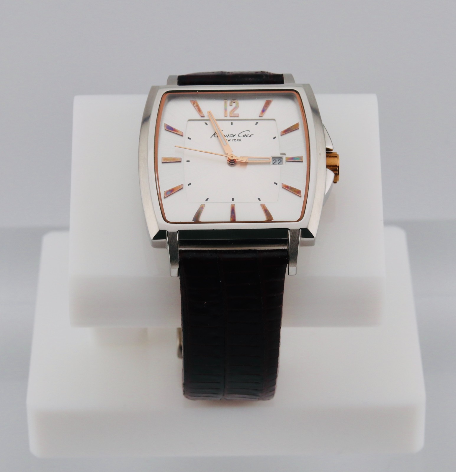 Kenneth Cole Rectangular White Dial Date Men's Wa… - image 1