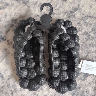 Bubble Slides Flip Flops Black Size 8