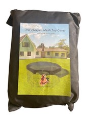 Pet Playpen Black Mesh Top Cover Dog Cats Small Pets Fits 8 Panel 24  NWT