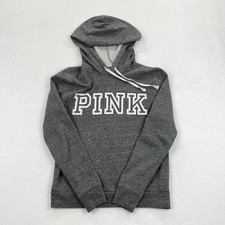 PINK VS Hoodie XS Gray Fleece Pullover Long Sleeve Sweatshirt Cozy Warm Fall