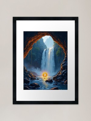 Bitcoin Sparks Fueling the Crypto R Framed Wall Art Poster Canvas Print Picture