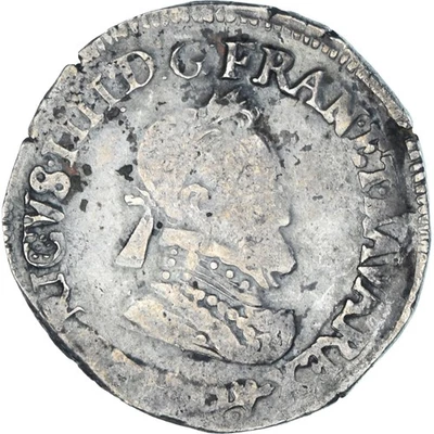 Monnaie, France, Henri IV, 1/2 Franc, 1604, Lyon, TB+, Argent, Sombart:4778 - Photo 1/2