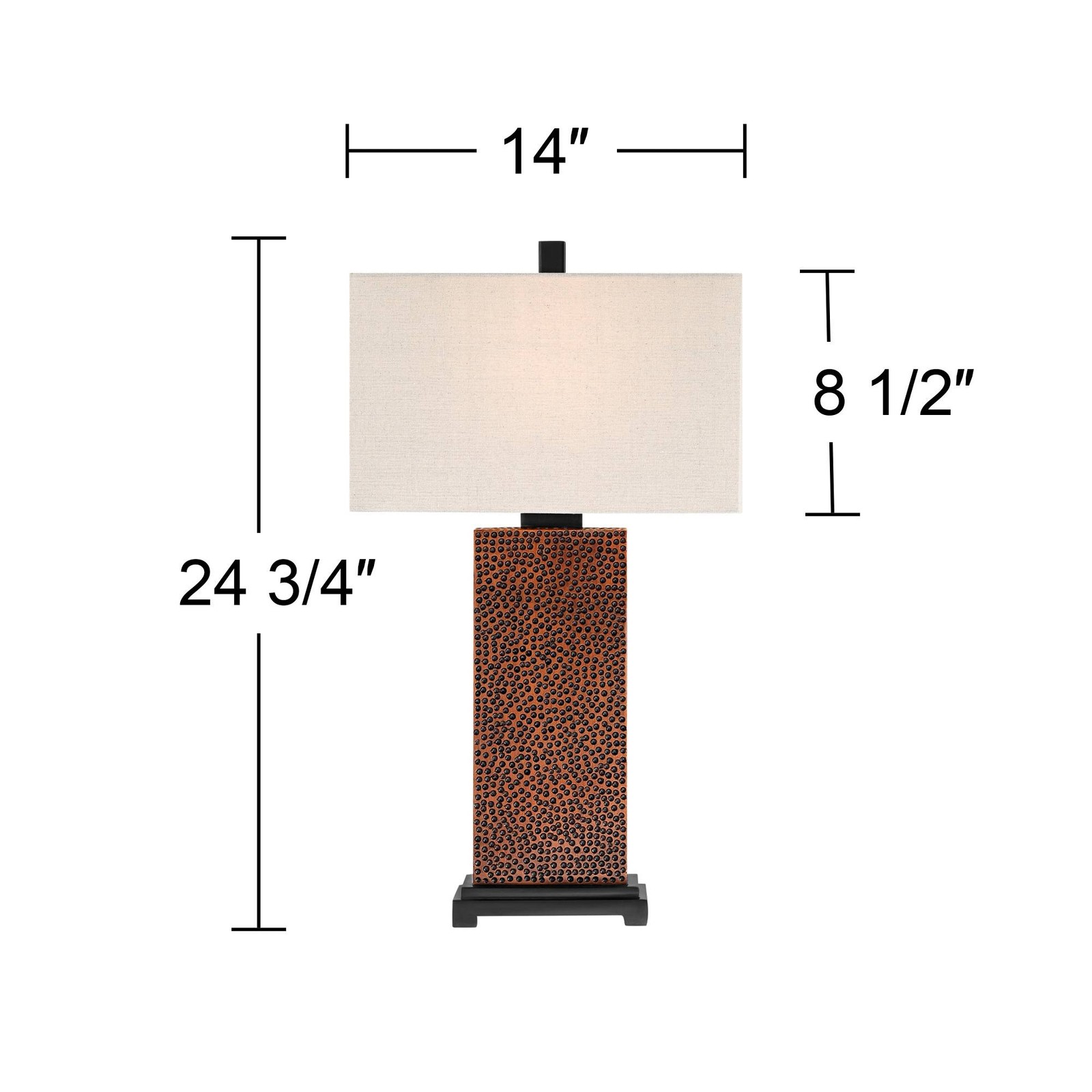 Caldwell Rustic Farmhouse Table Lamps 24.75" High Set of 2 Bronze Living Room thumbnail 4